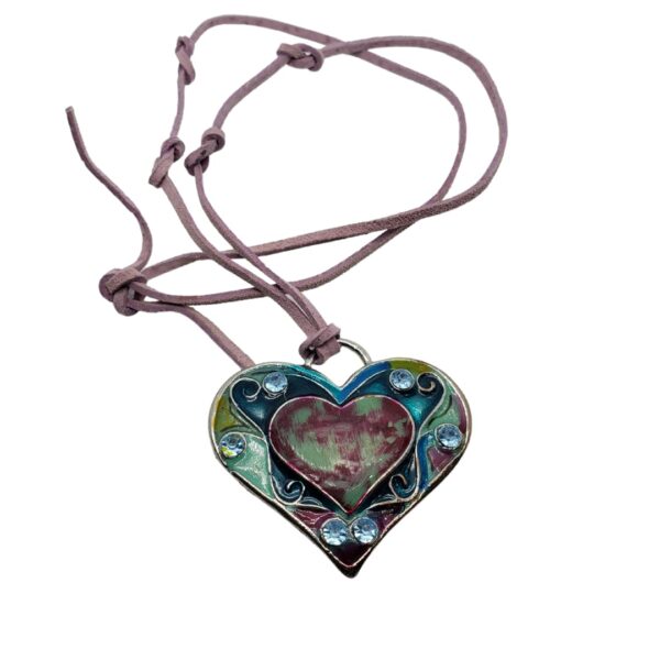 purple-leather-cord-heart-shaped-multicolored-charm-necklace