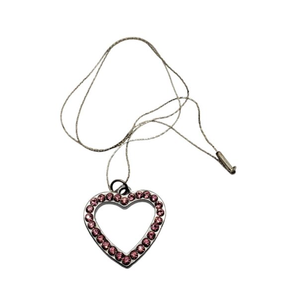 silver-chain-metal-heart-pink-beads-charm-necklace
