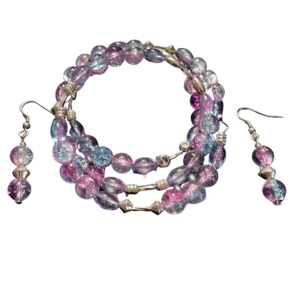 pastel-beads-silver-accents-bracelet-hook-wire-earrings